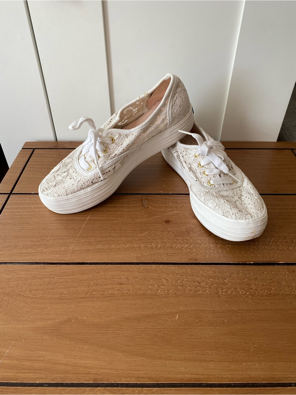 Keds Women's Lace Platform Sneakers in White